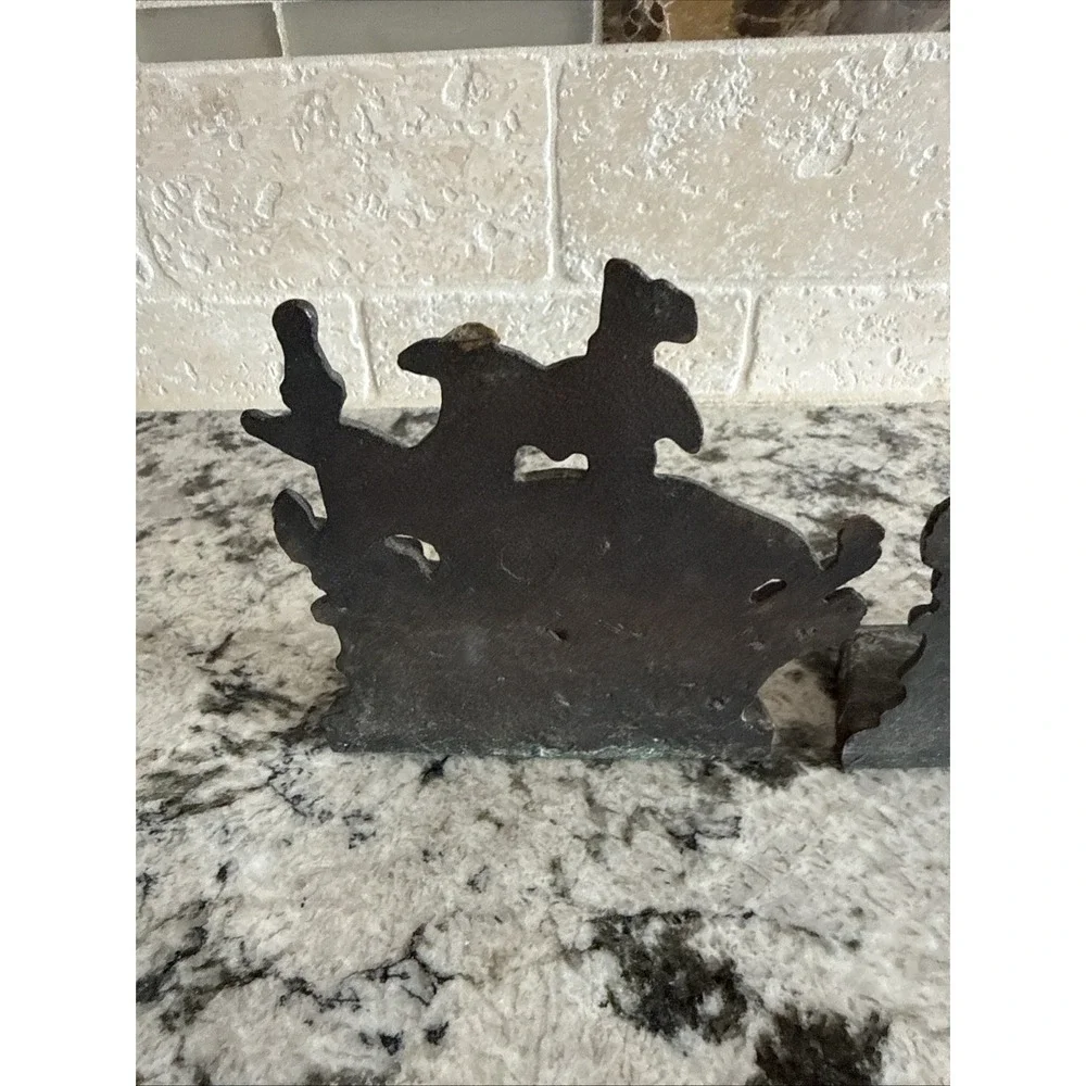 Vintage Cast Iron Sailing Ship Metal Bookends Nautical History